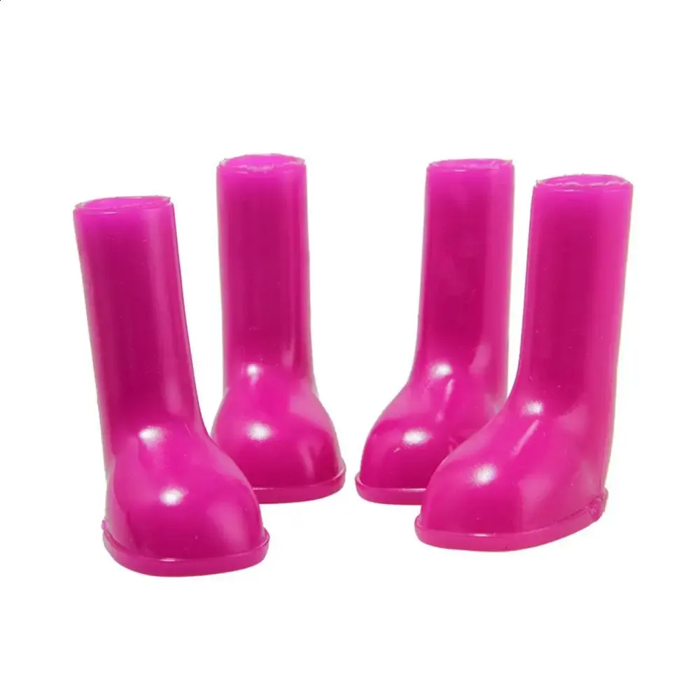 4 Pcs Dog Puppy Shoes Waterproof Non Slip Stretchy Pet Protective Rain Boots Waterproof Dog Boots Rubber Shoes