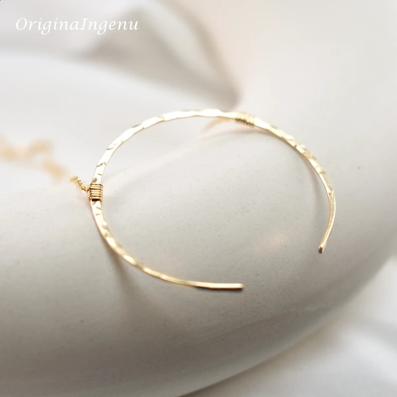 Hammered Gold Moon Necklaces Handmade Jewelry Gold Filled/925 Silver Pendant Vintage Choker Kolye Jewelry Women Boho Necklace 241220
