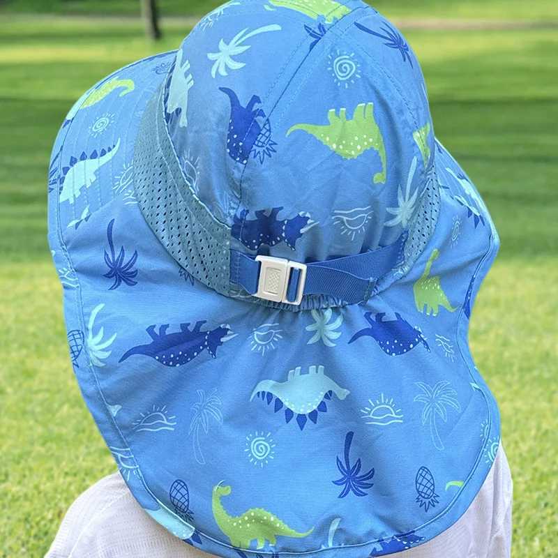 Caps Hats 2024 Summer Baby Hats Shawls Quick Dry Printing Boys Girls Fishermans Hats Childrens Beach Travel Accessories H241223