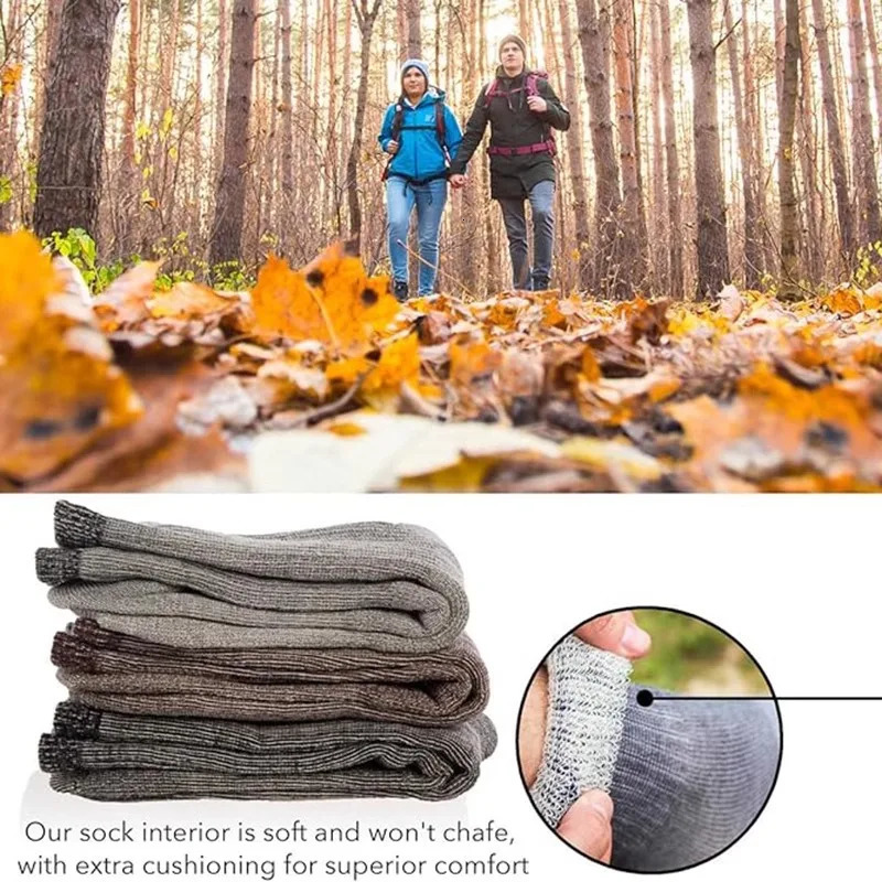 3 pairs of 80% Merino wool socks warm and thick hiking mats mens breathable sports socks moisturizing willow branches European size 241219