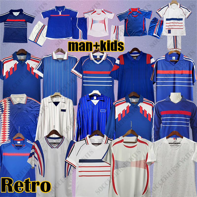 retro jersey French football kits shirts ZIDANE TREZEGUET DESCHAMPS HENRY Petit DJORKAEFF retro soccer jersey world cup