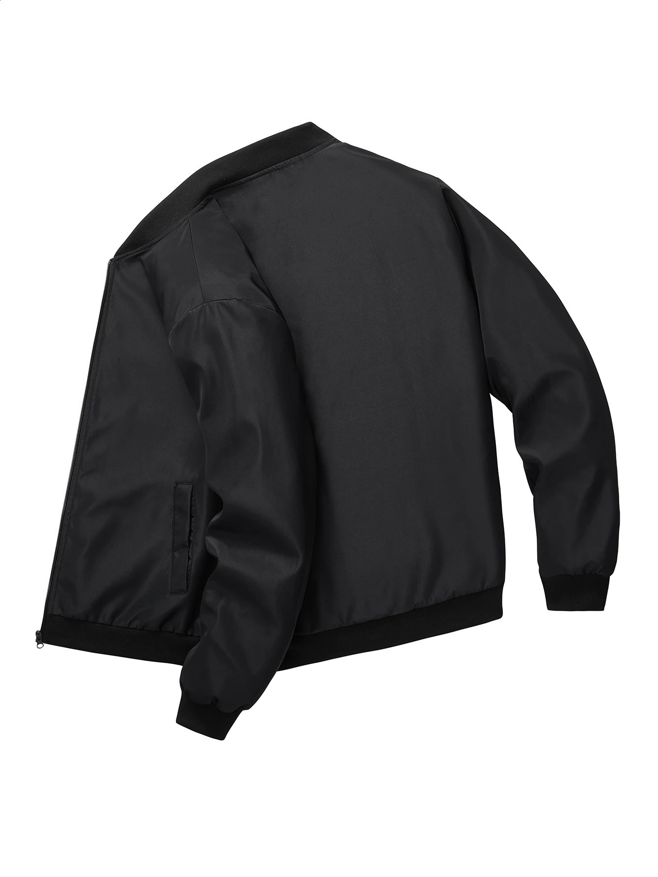 Spring and Autumn Baseball Collar Short Loose Solid Color Jacket Mens Business Casual Thin Coat Trend 241220