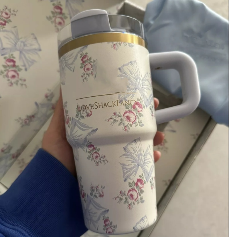 US Warehouse 40oz 14oz Tumblers With Bow Cap LOVE SHACK FANCY Cups Christmas Limited MUg Ruby Sweet Hearts X Exclusive Red Valentine GiftXJ250307