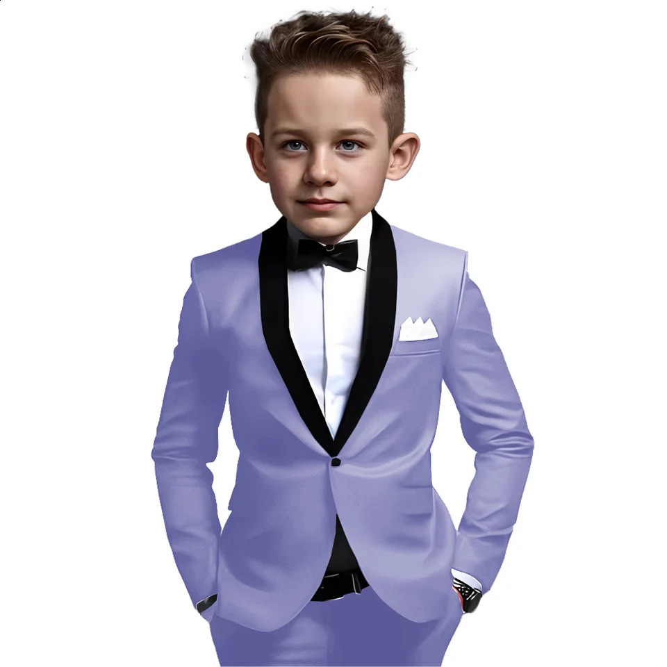 Suit for Boys Wedding Tuxedo 2 Piece Suit Formal Jacket Pants Velvet Collar Blazer Fashion Kids Blazer 2 to 16 Year 241223