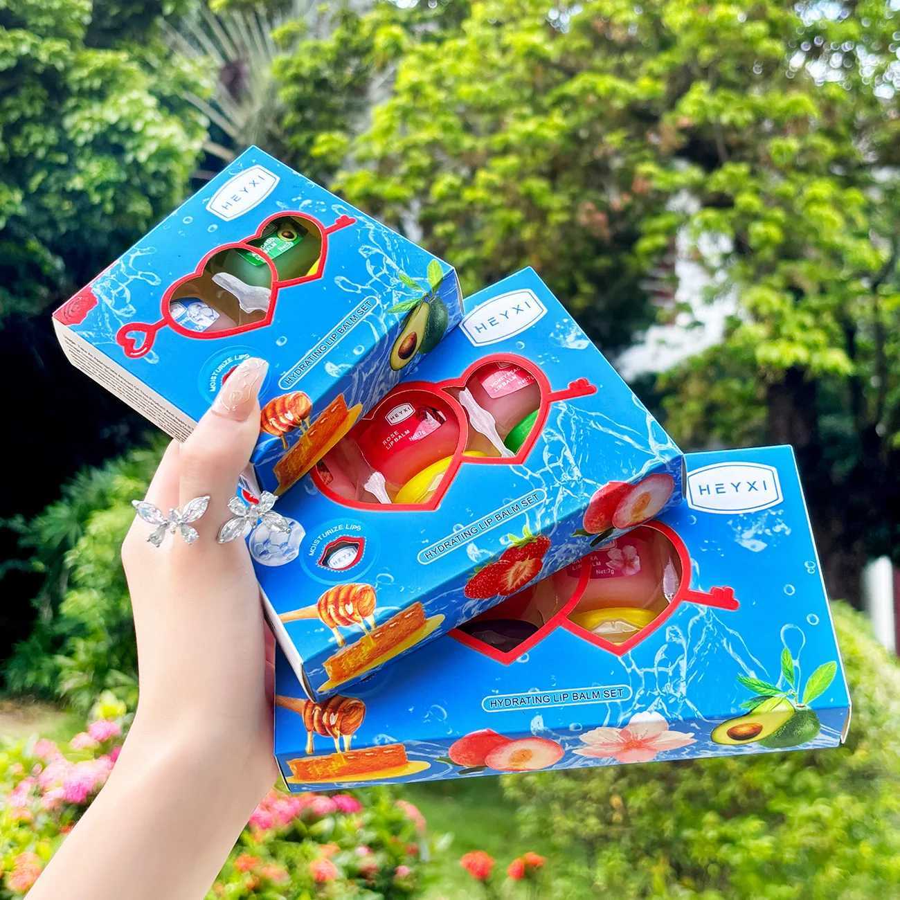 4/6/8pcs/box Fruits Lip Balm Sets Moisturizing Lipstick Makeup Base Moisturizer Lip Balm Anti-Cracking Lips Skin Care KitXJ241223