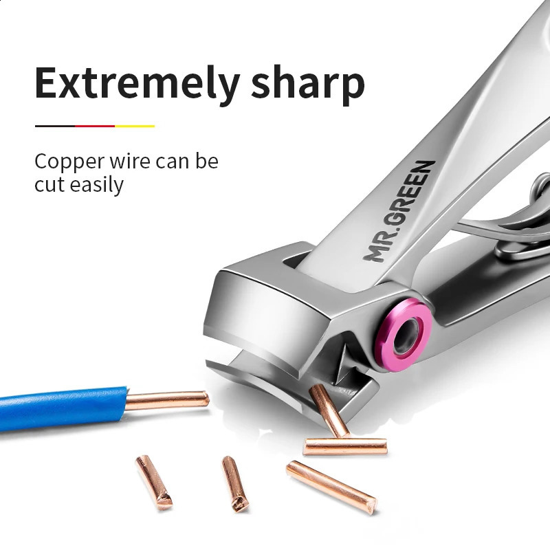 MR.GREEN Nail Clippers Stainless Steel Wide Jaw Opening Manicure Fingernail Cutter Thick Hard Ingrown Toenail Scissors tools 250103
