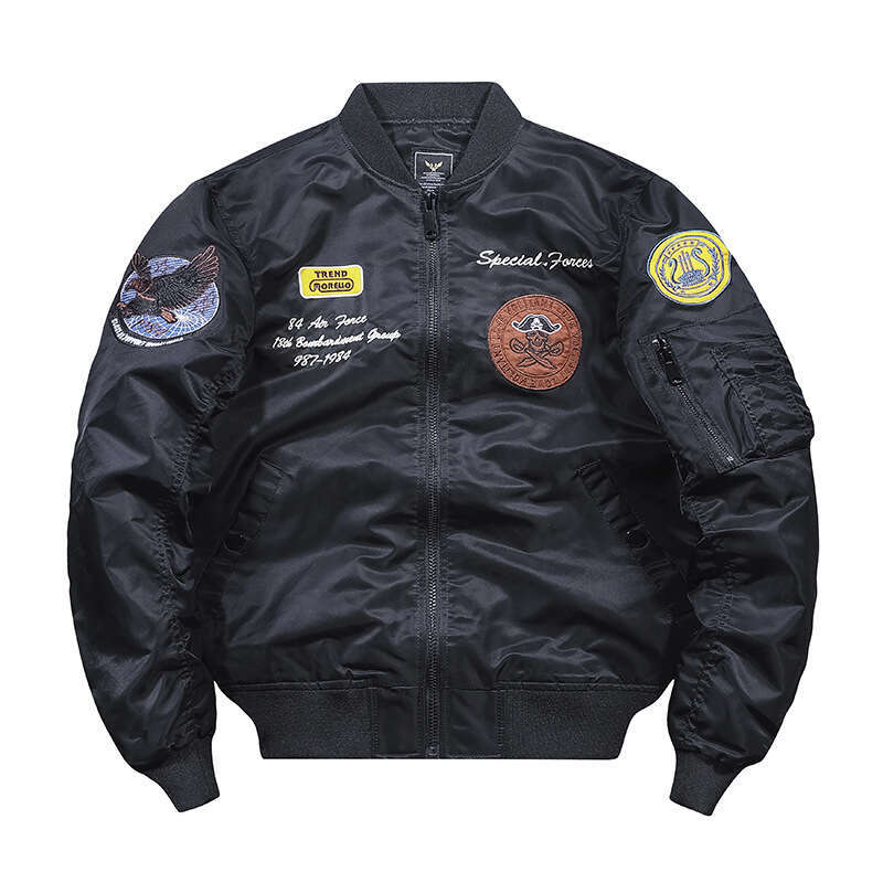 Tough Guy New Autumn and Winter Air Force MA1 Pilot Men's Embroidered Baseball uniform Oversized Jacket