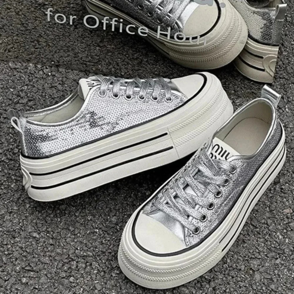 2025 New Women's Designer Fashion Casual Thick soled Shoes Flat soled Shoes Women's Casual Shoes Trendy Sports Shoes