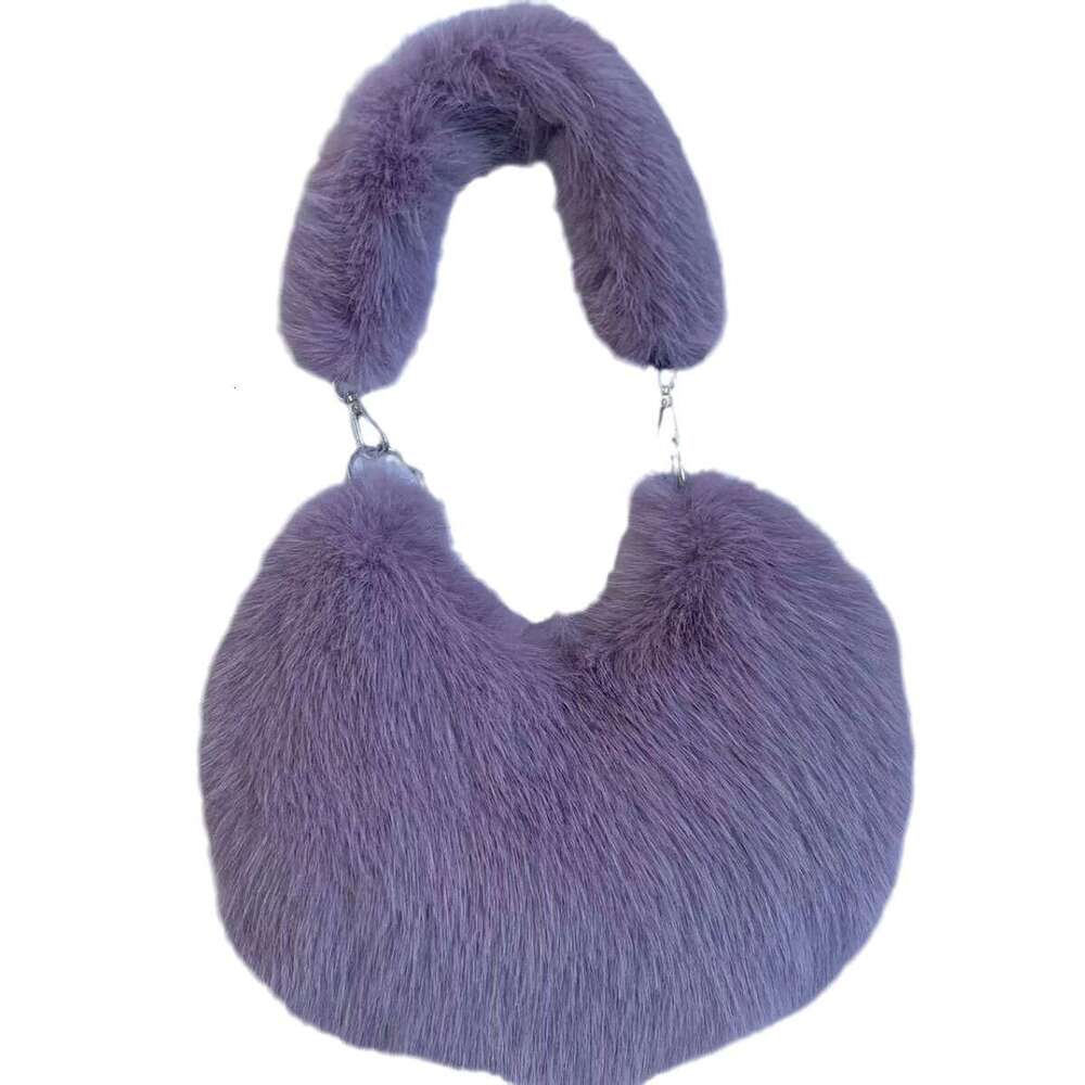 New imitation fox fur plush Korean version design niche versatile new zipper large capacity crossbody shoulder bag
