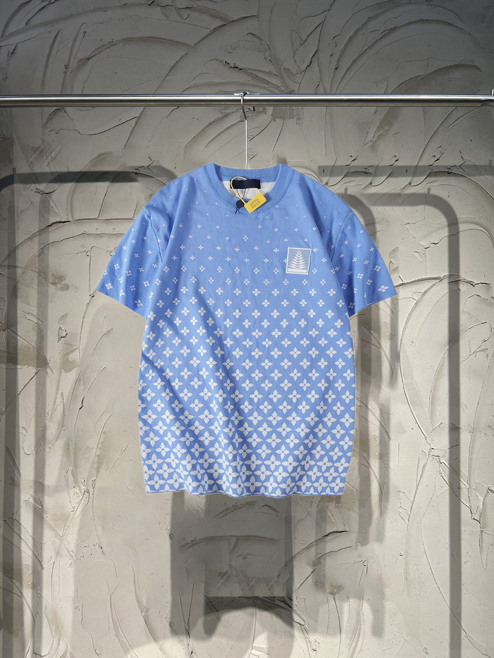 xinxinbuy Men designer Tee t shirt 25ss snowflake Letter jacquard short sleeve cotton women white blue S-XL