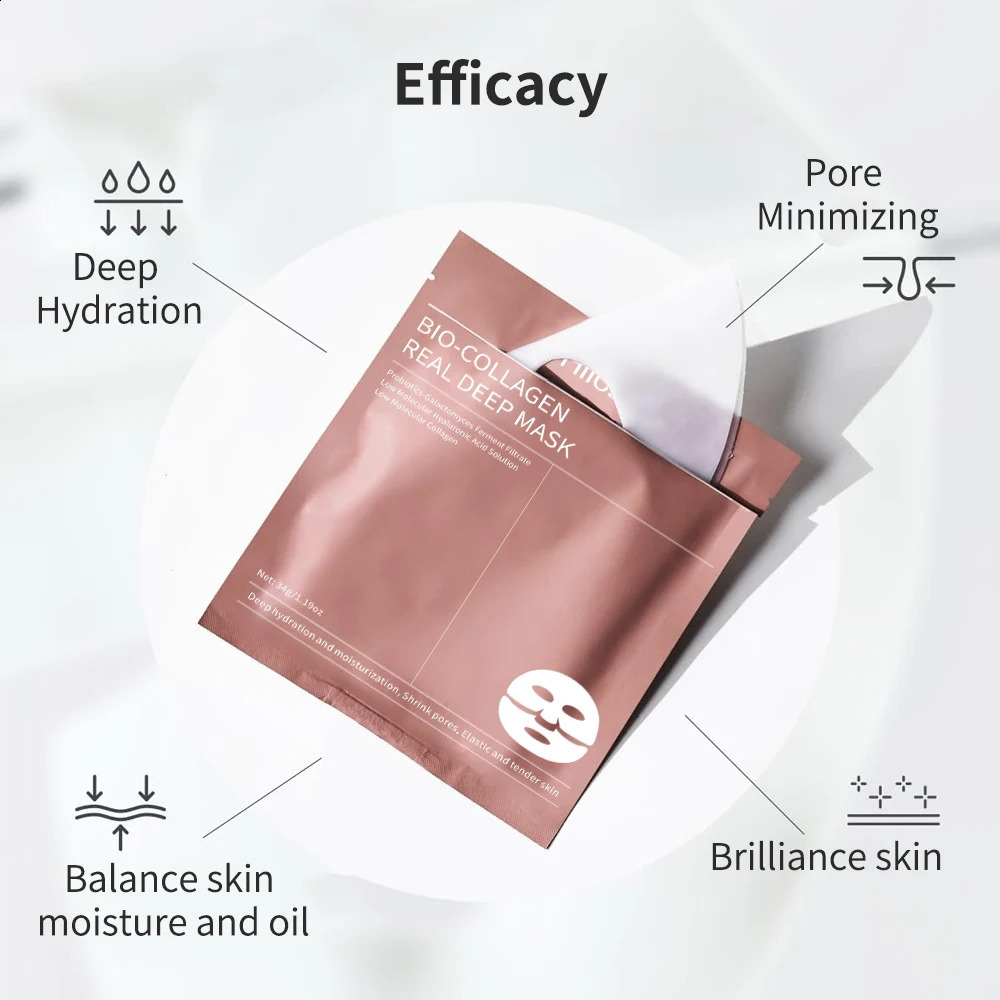 4 pieces of collagen sleeping mask hydrating moisturizing and translucent thinning smooth and tender skin 241223