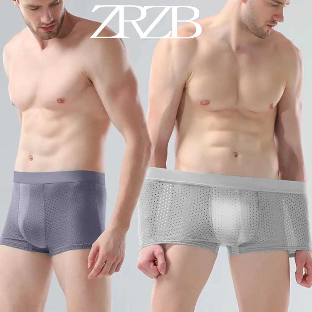 Mens underwear Mens underwear Boxer Mens Ropa Indoor Hombre Calzoncillos Breathable Hombre Bamboo Hole Large Size W241223