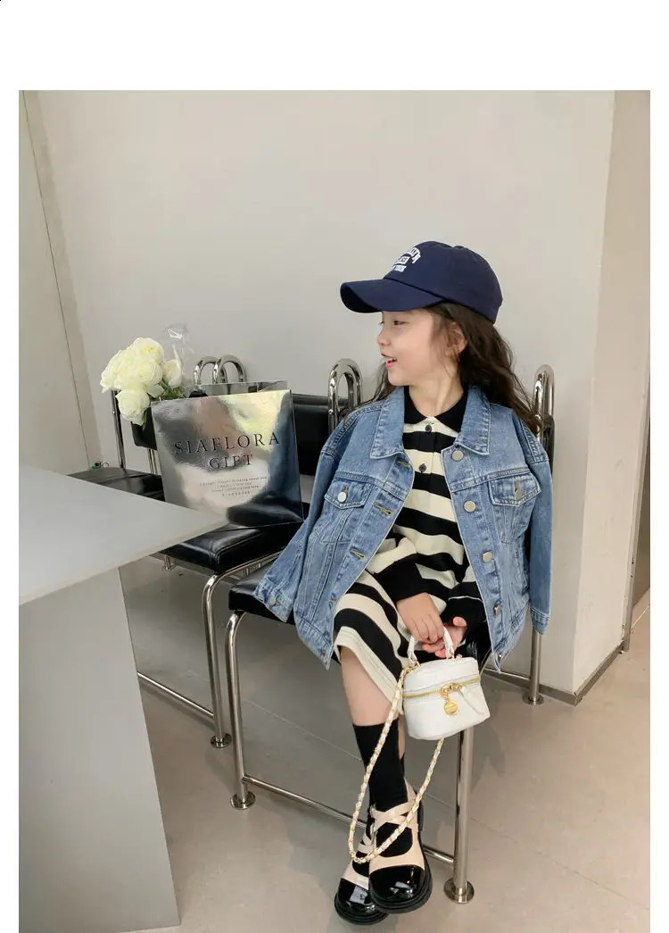 Baby Girls Denim Jacket Spring Autumn Kids Jean Coat For Girls Sweet Little Princess Outerwear Children Clothing 3-12 Years 241223