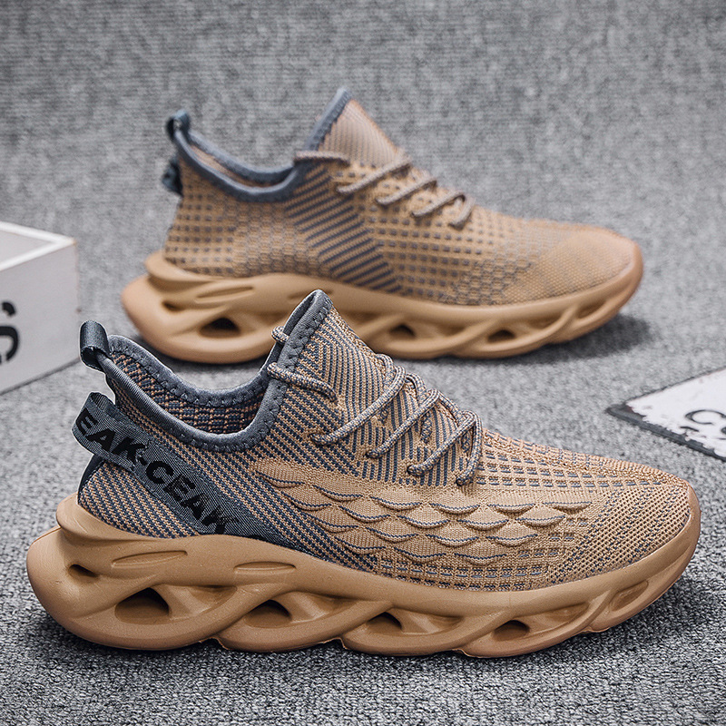 Running Shoes for Women Men Black White Brown Thick Sole Wear-resistant Mesh Walking Shoes