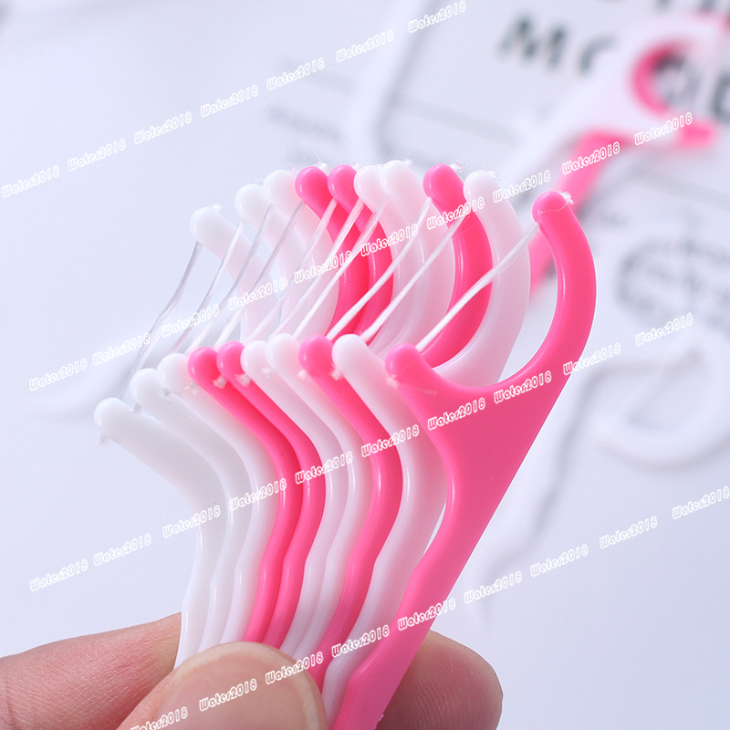 25pcs/set Plastic Toothpick Cotton Floss Toothpick Stick For Oral Health Table Accessories Tool