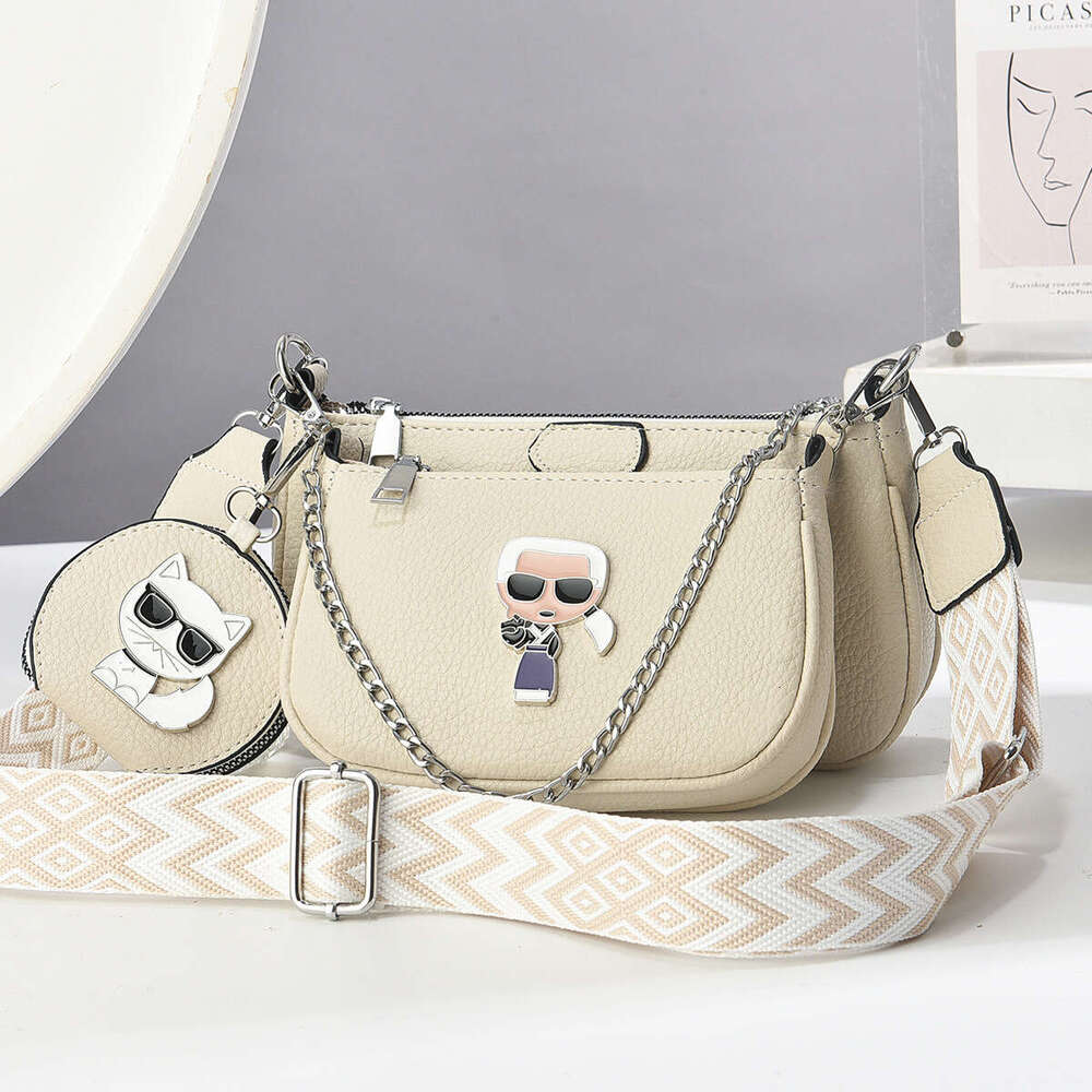 2024 New Mother and Child Versatile Internet Celebrity Fashion Cartoon Wide Strap Single Shoulder Women's Crossbody Bag