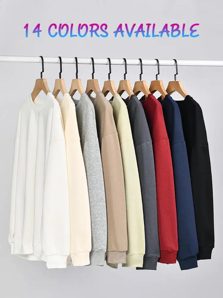 14 Available Colors Hip Hop Culture DIY Mens Sweatshirt Autumn Extra Large Simple Pullover Street S-Xxl Comfortable 241223