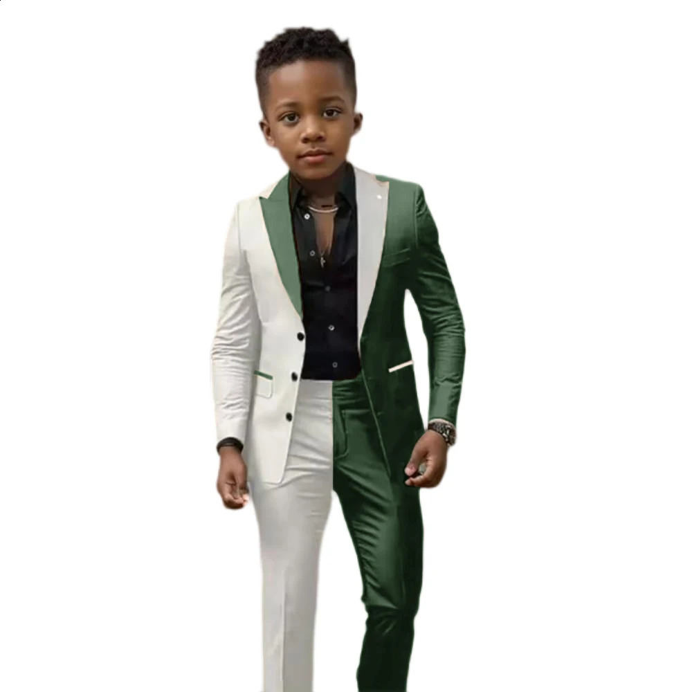 Suit For Boy Blazer Pant Sets 2 Piece Colorful Slim Fit Suit Set Casual Wear Birthday Stage Performance Costumes 2-16 Years 241223