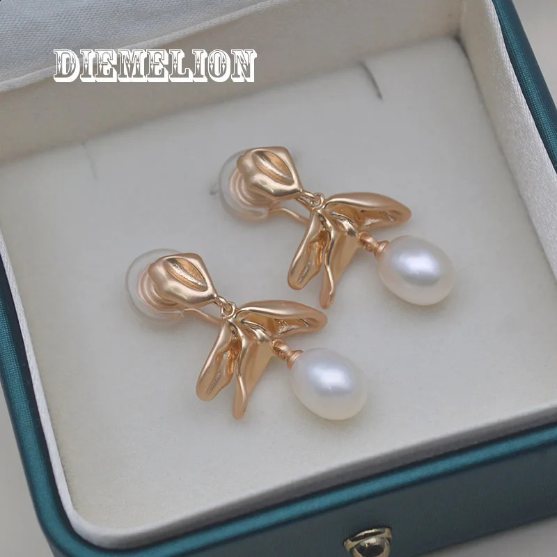 Vintage Matte Gold Color Natural Freshwater Pearl Tassel Clips on Earrings Simple No Hole Ear Clips Elegant Female Fine Jewelry 241220
