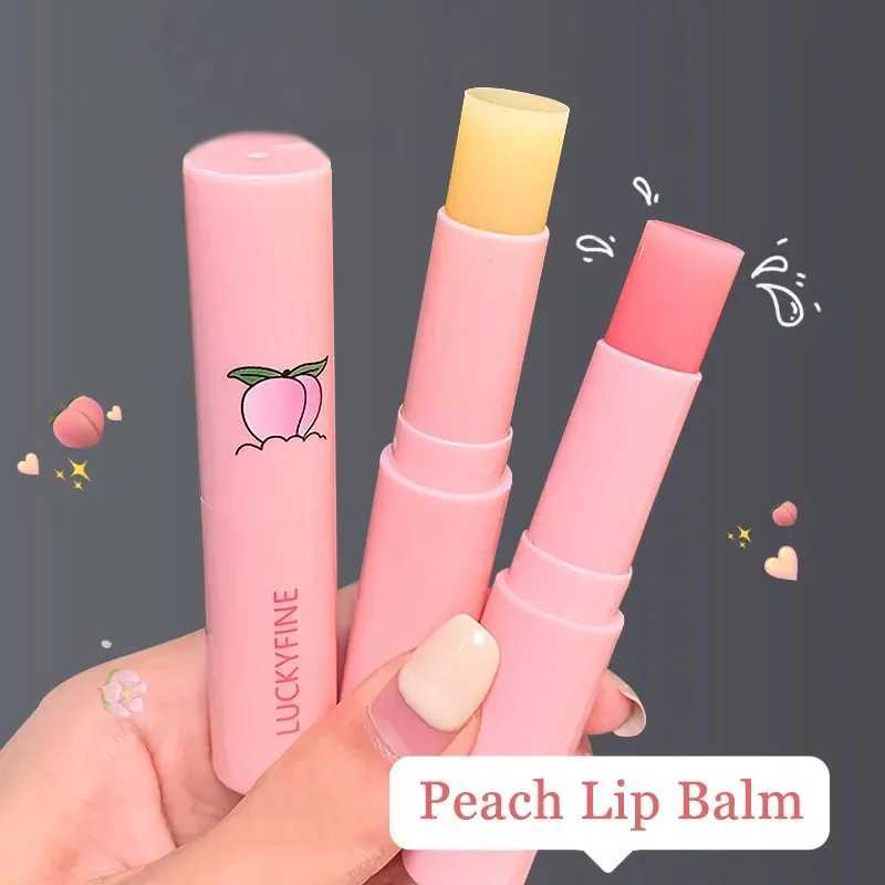 1PC Natural Peach Lip Balm Long-lasting Moisturizing Lipstick Temperature Change Color Lipstick Anti-drying Hydration Lip CareXJ241223