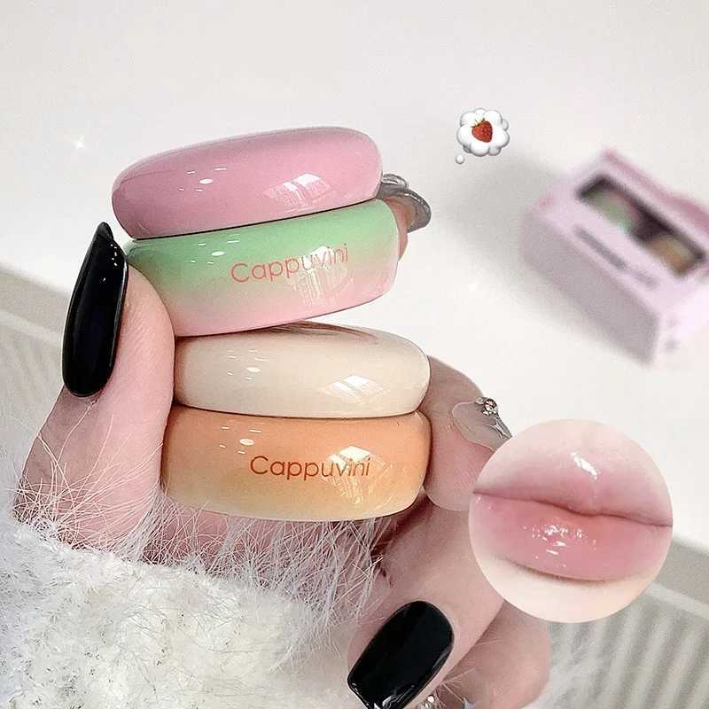 Cappuvini 1/2Pcs Fruit Lip Mask Moisturizing Hydrating Non-Sticky Clear Strawberry Solid Lip Balm Jelly Gloss Makeup Lips CareXJ241223