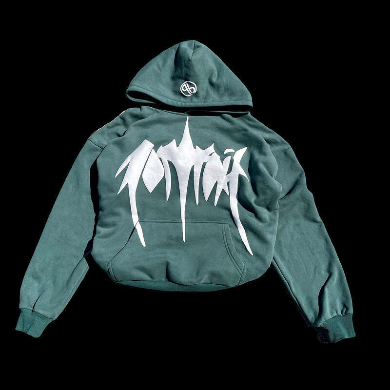 Autumn winter new letter foam zipper cardigan casual personality trend high street hip-hop style men's and women's hoodie