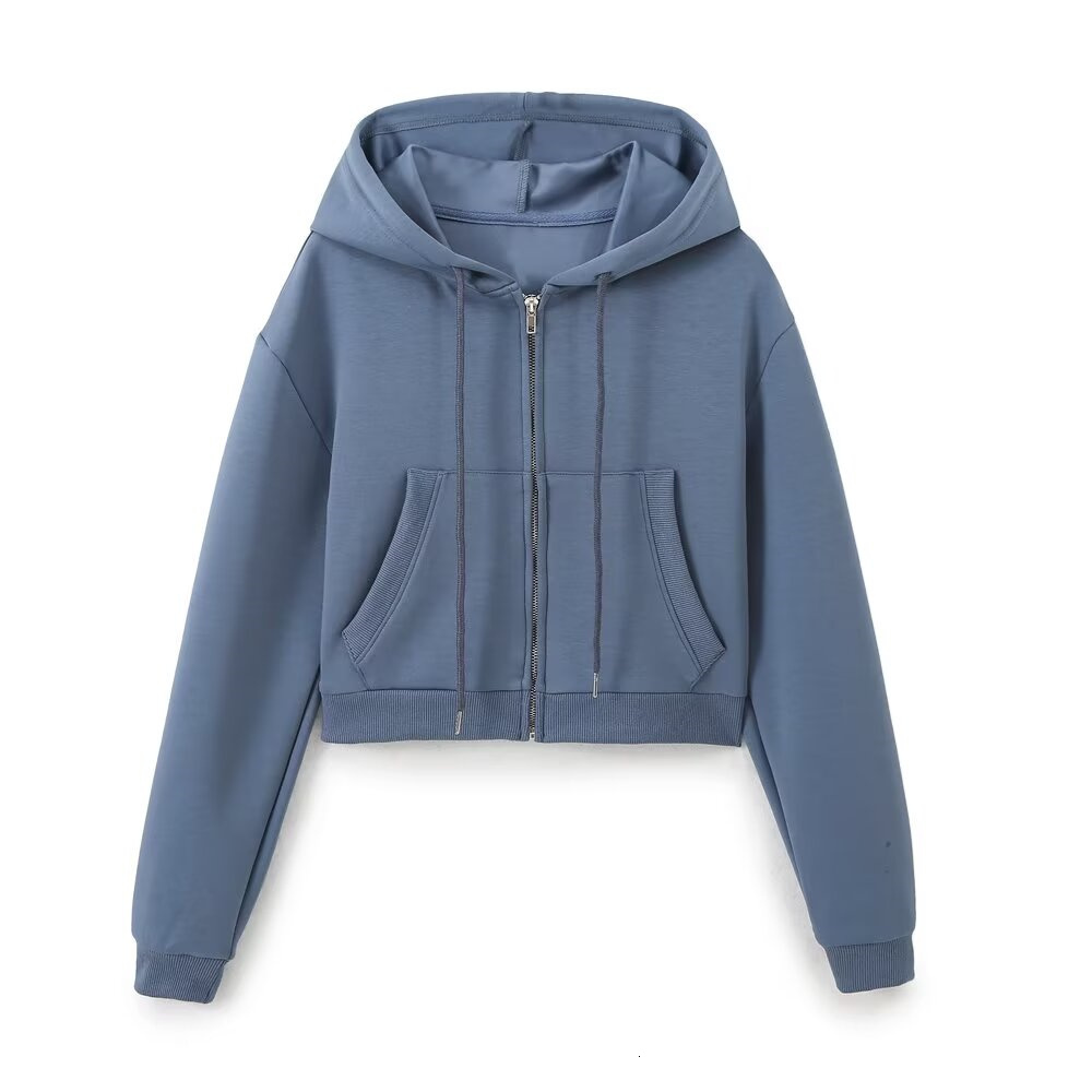 Taop&Za Autumn New Women's Fashionable Casual Zipper Decoration Hooded Long Sleeved Sweatshirt Jacket Trumpet Pants Set