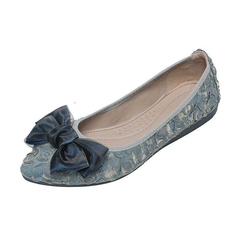 Soft Soled Bean For Women's Summer New Grandma Shallow Mouth Scoop Shoes, Low Heel Small Fragrant Style Matching Skirt Single Shoes