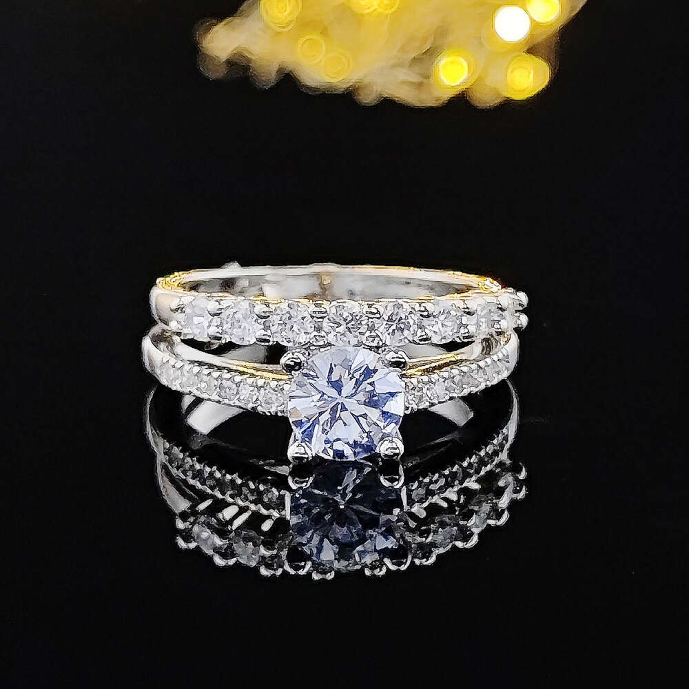 designer jewelry Moissanite dia ring Vecalon Lustre Promise Wedding Band Ring Top quality Sterg Sier Dia Engagement rings for girls