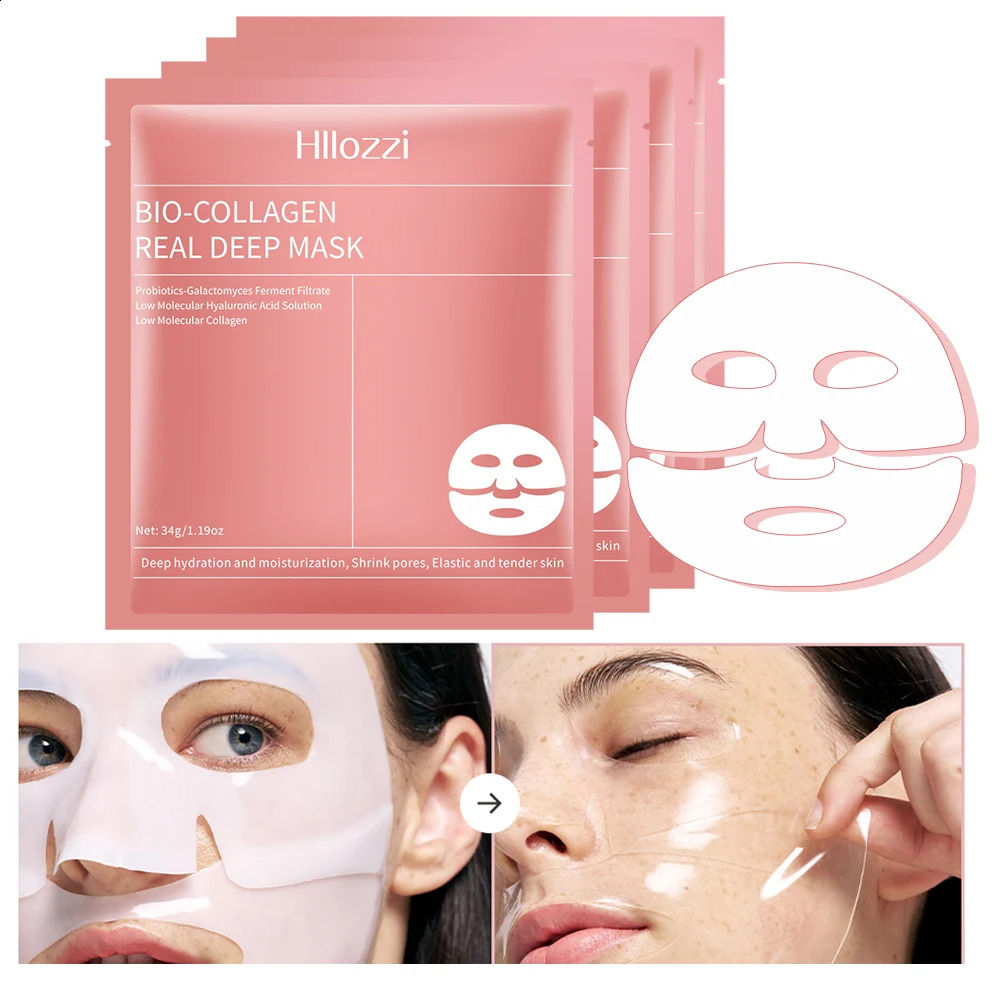 4 pieces of collagen sleeping mask hydrating moisturizing and translucent thinning smooth and tender skin 241223