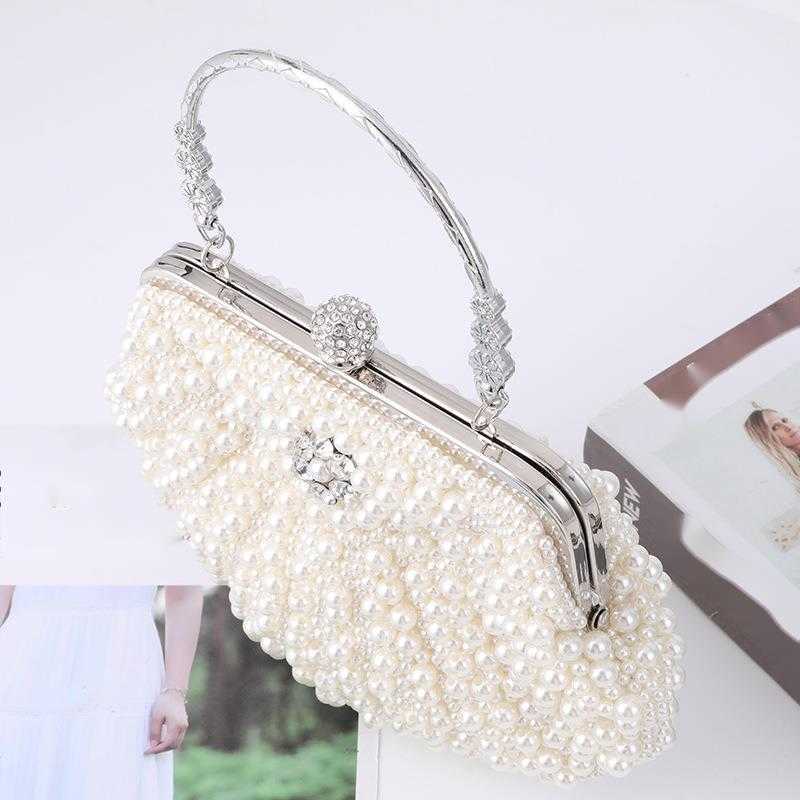 Straight Fashion Elegant Shell Pearl Dinner Bag Clutch Bag Style Foreign Style Large Space Hand Hold Evening Bag 240920