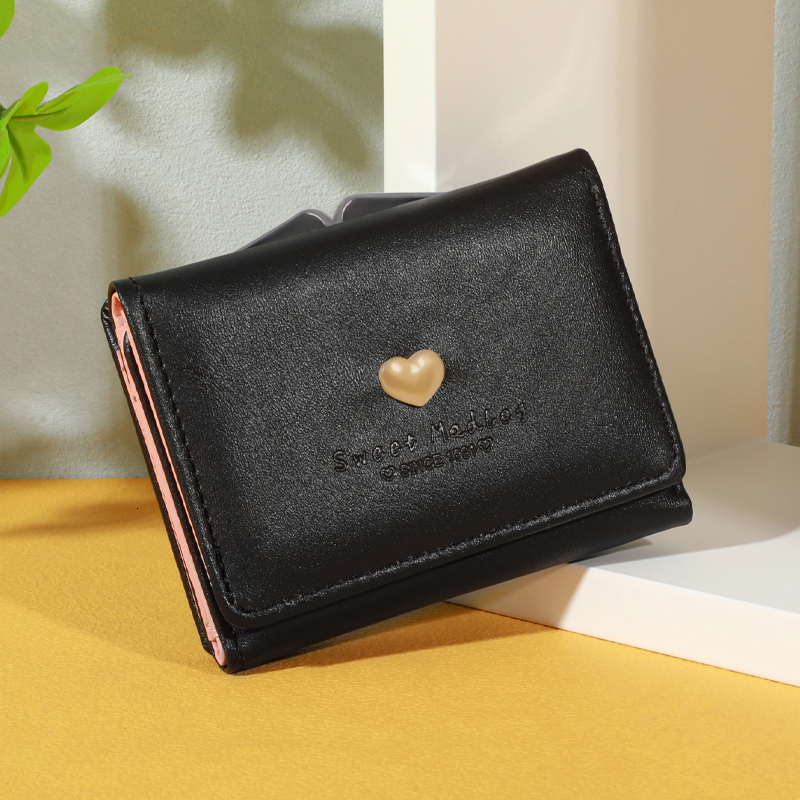 Minimalist Trifold Short Wallet, Solid Color Clutch Coin Purse, Versatile Credit Card Holder