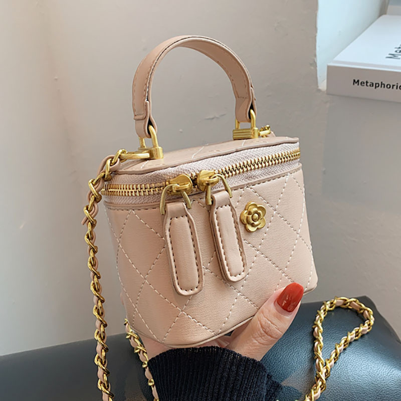 Free shippin Single Shoulder Bag Women flap Mini Square black handheld bag handbag crossbody Chain bucket bag