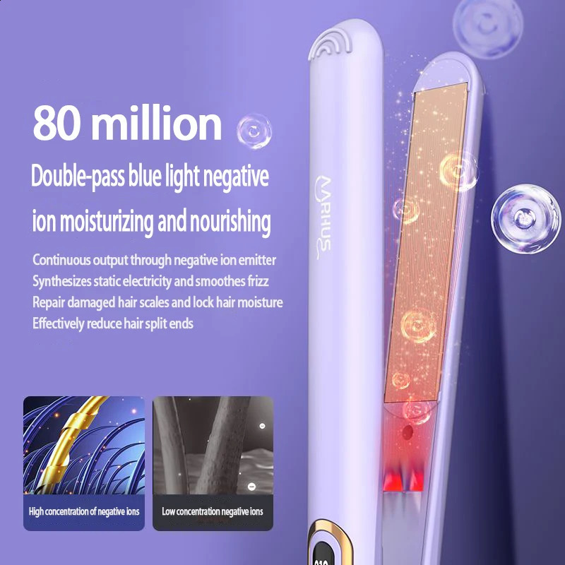 MRHUS Non Damaging Hair Straightener Negative Ion Plant Essential Oil Coating Professional Hair Care Equipment 241223