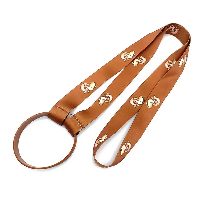 Fatory price Custom sublimation Printing Water Bottle Holder Neck Lanyard Strap for Cup Reusable Cup Holder Lanyard