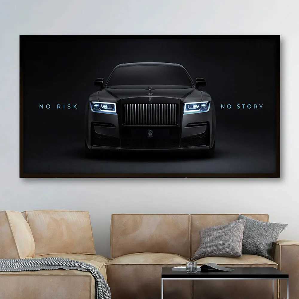 Black Car Canvas Painting Prints Picture Posters For Living Room Bedroom Wall Art Motivation Office Decoration Large Mural GiftC250121