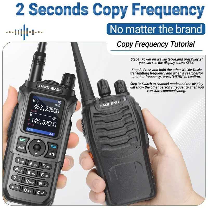 Baofeng UV-21 Pro V2 Walkie Talkie Mti-band Wireless Copy Frequency Waterproof Long Range Type-C Two Way Ra For Camping Z241223