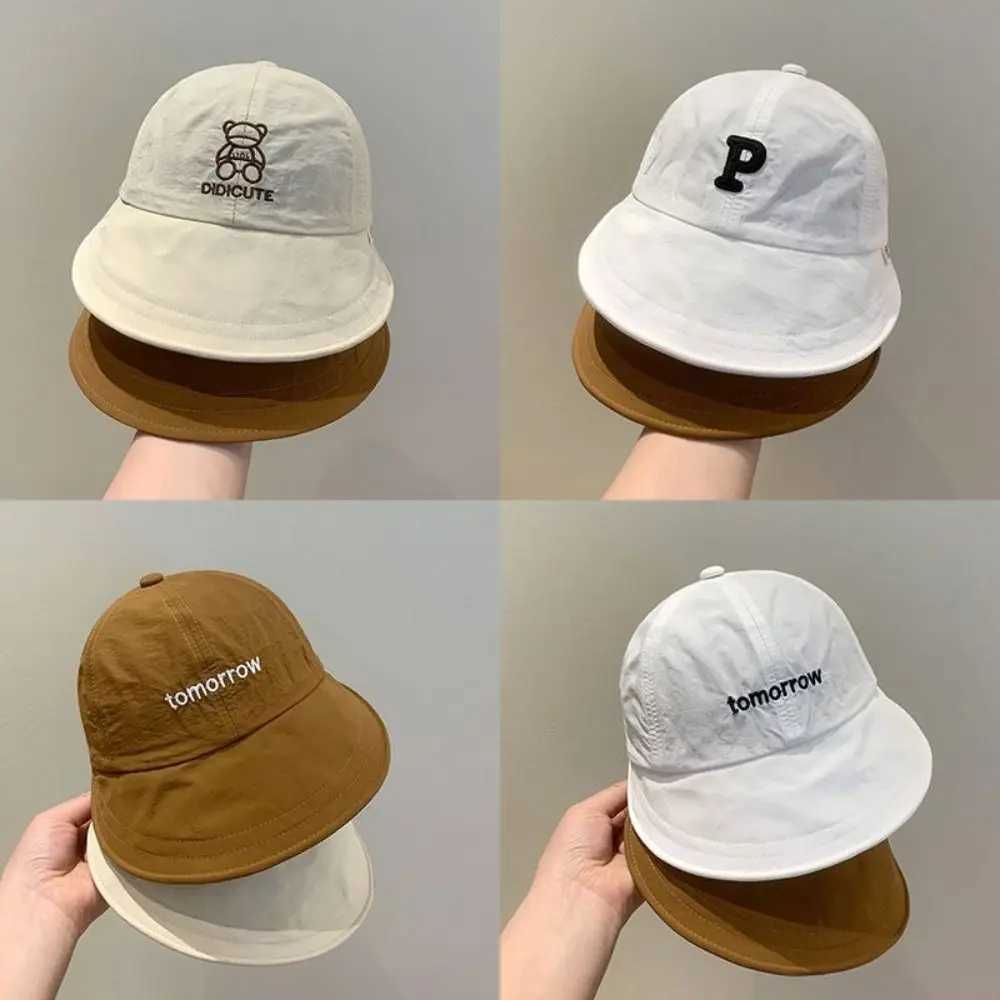 Caps Hats Baby summer sun hat childrens adjustable outdoor sun umbrella embroidered cotton letters childrens foot cap boys and girls baseball cap H241
