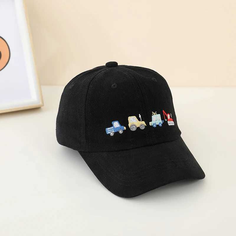 Caps Hats 2024 School Boys Baseball Hat Bulldozer Excavator Embroidery Childrens Outdoor Summer Hat 2-8 Year Baby Sports Hat H241223