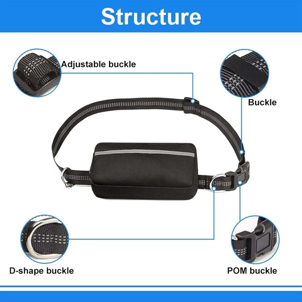 DHpet Hands Free Reflective Dog Leash with Zipper Pouch Dual Padded Handles and Durable Bungee Leash Walking Running Jogging for Small Medium and Larg