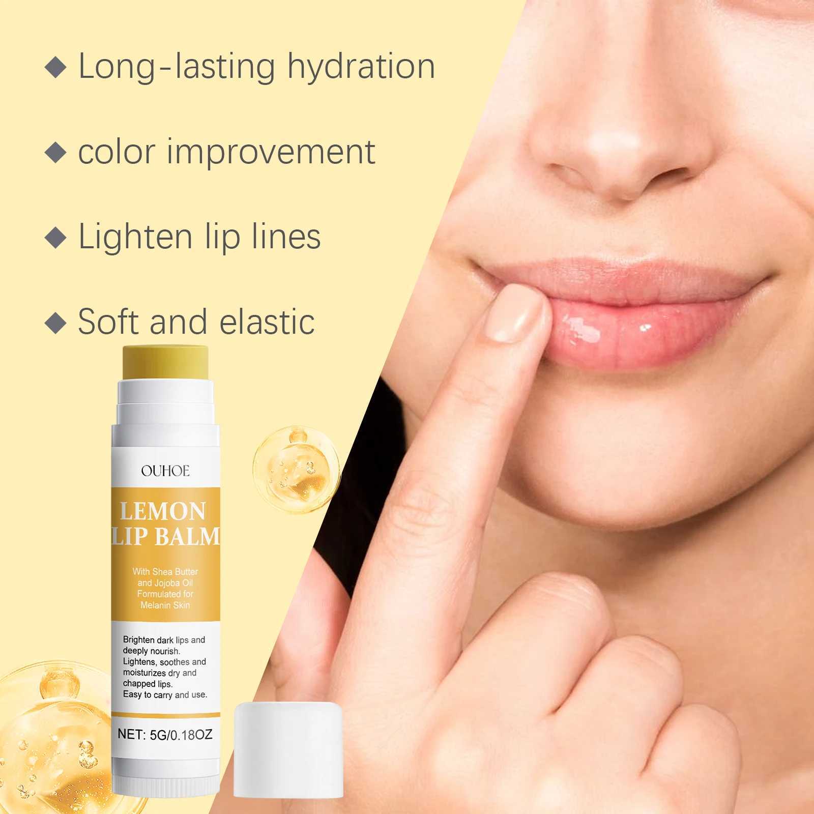 Lemon ginger lipstick dark melanin to remove dead skin improve colorless fading lip line exfoliate and moisturize natural lipstick careW241223