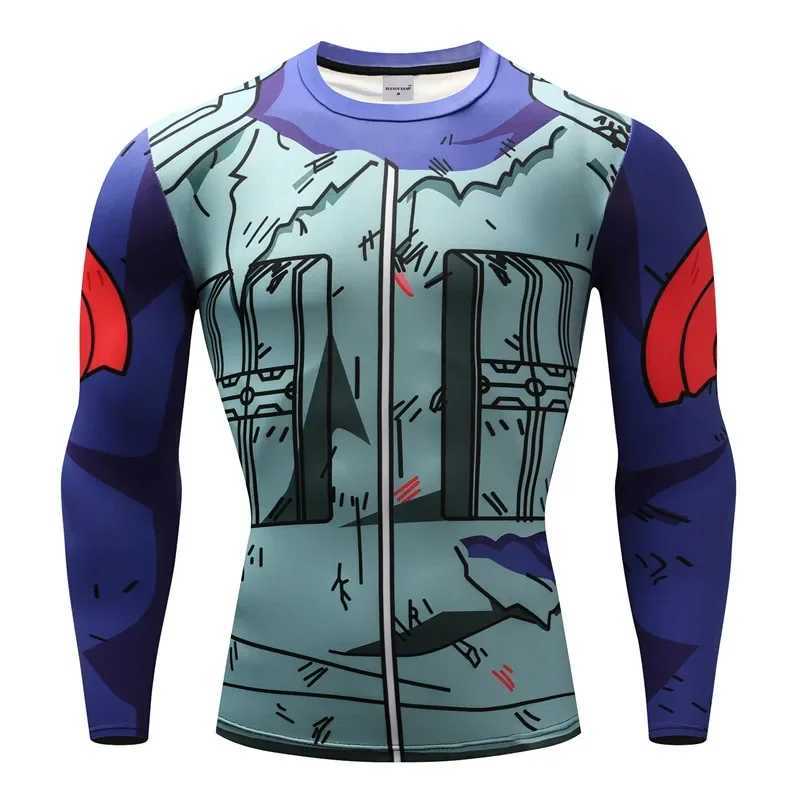 New Arrival Animated Vegeta cosplay 3D printed long sleeved T-shirt mens spring and autumn casual sports trend lightweight breathable top Z241223