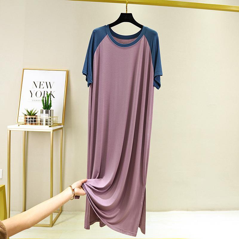 B726-Pure cotton pajamas autumn women's pure cotton brushed plush cloth combed cotton loose long sleeve spring and autumn home clothes suit