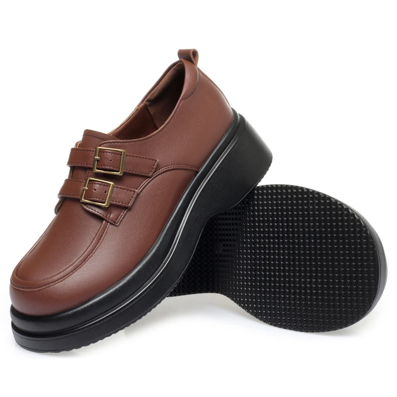 AIYUQI Loafer Shoes Woman Genuine Leather Spring Shoes Girls Casual British Style Women Platform Shoes