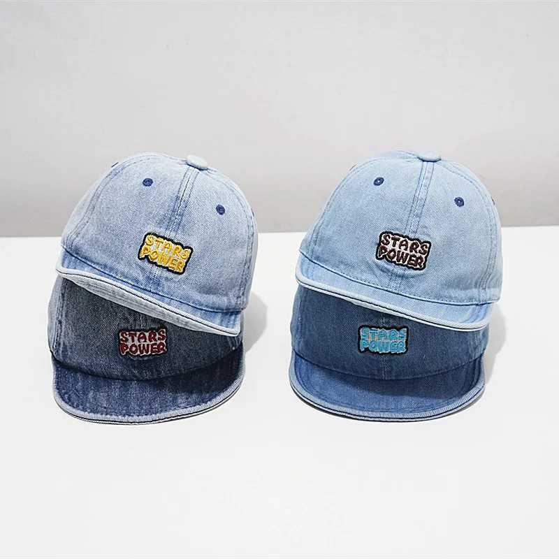 Caps Hats Summer Baby Baseball Hat Retro Cowboy Preschool Boys and Girls Sun Hat Soft Brown Childrens Embroidered Foot Hat H241223
