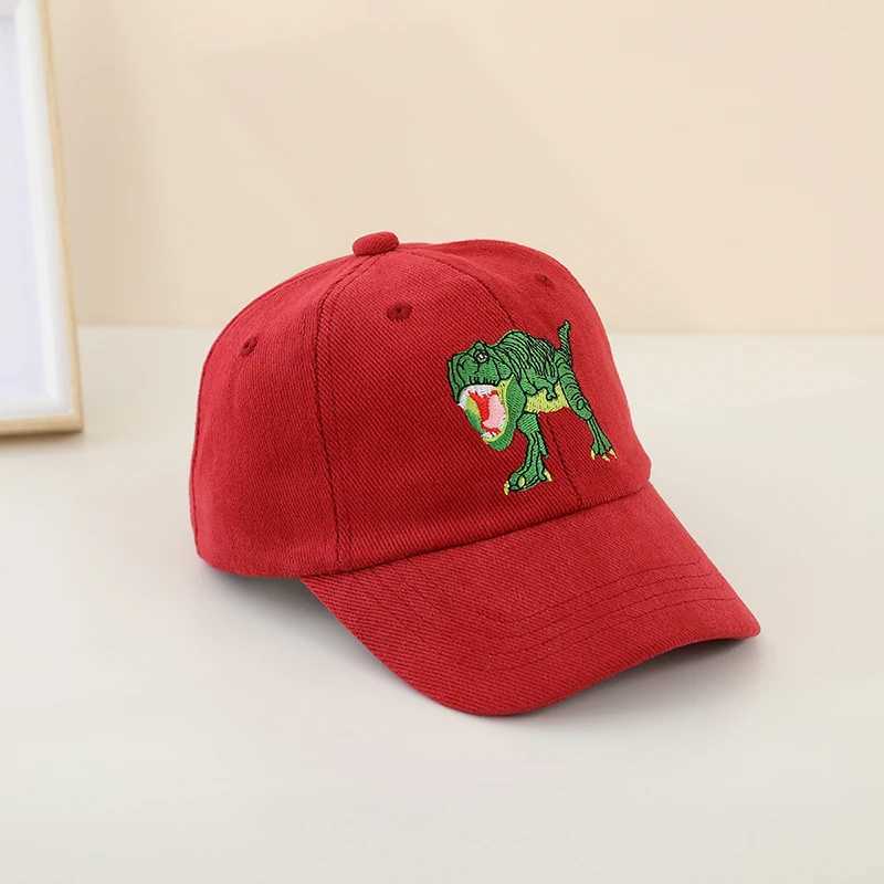 Caps Hats 2024 school boys baseball cap dinosaur embroidery childrens outdoor summer 2-8 year baby sports H24122321ZE