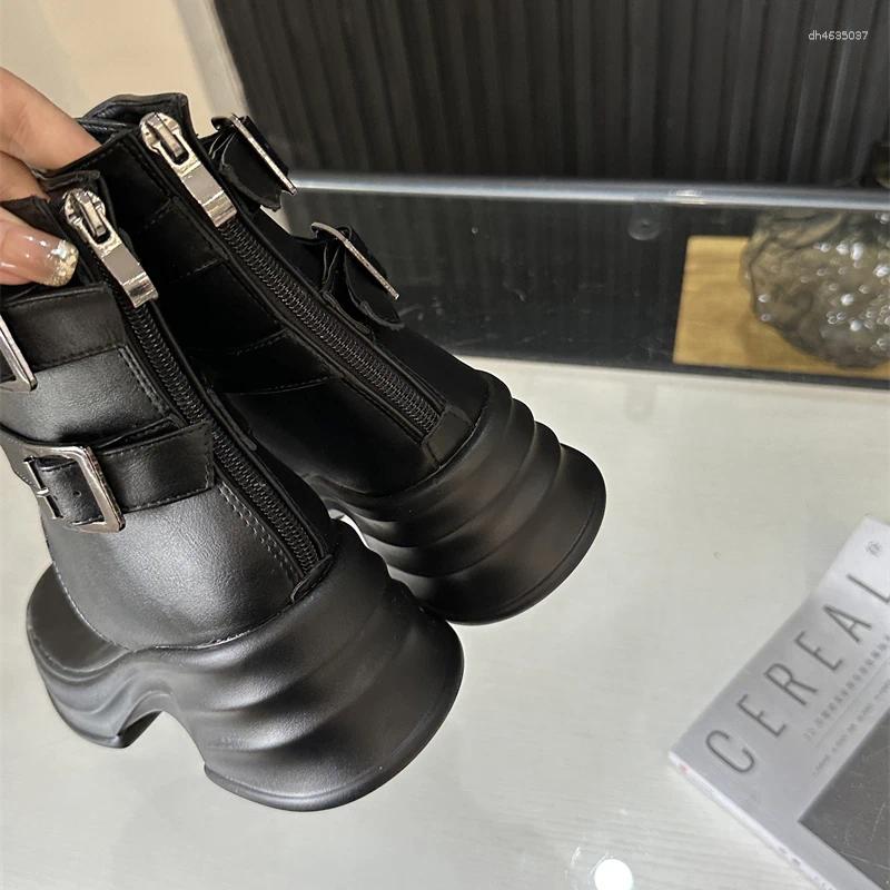 Sandals Ladies High Heels Women Flip Flops Black Belt Buckle Gladiator Summer Platform High-Top Shoes Sandalia Mujer