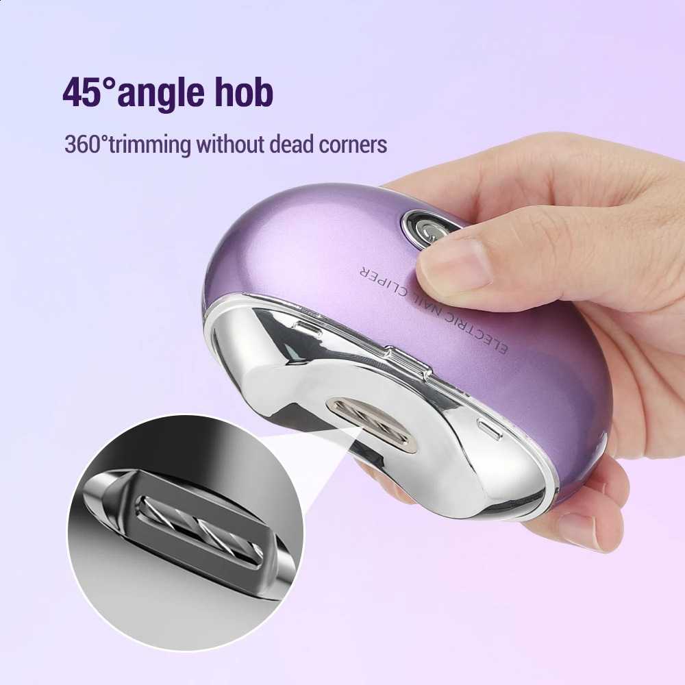 Electric Nail Clippers With Ultraviolet Light Rechargeable Mini Nail Trimming Machine Automatic Nail Trimmer Clipper Cutter 241223