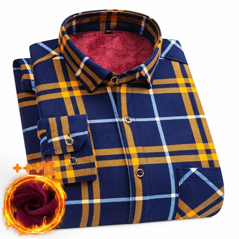 Mens long-sleeved shirt thickened warm 7XL8XL plus size Autumn/Winter casual no-ironing comfortable double-sided fleece top 241223