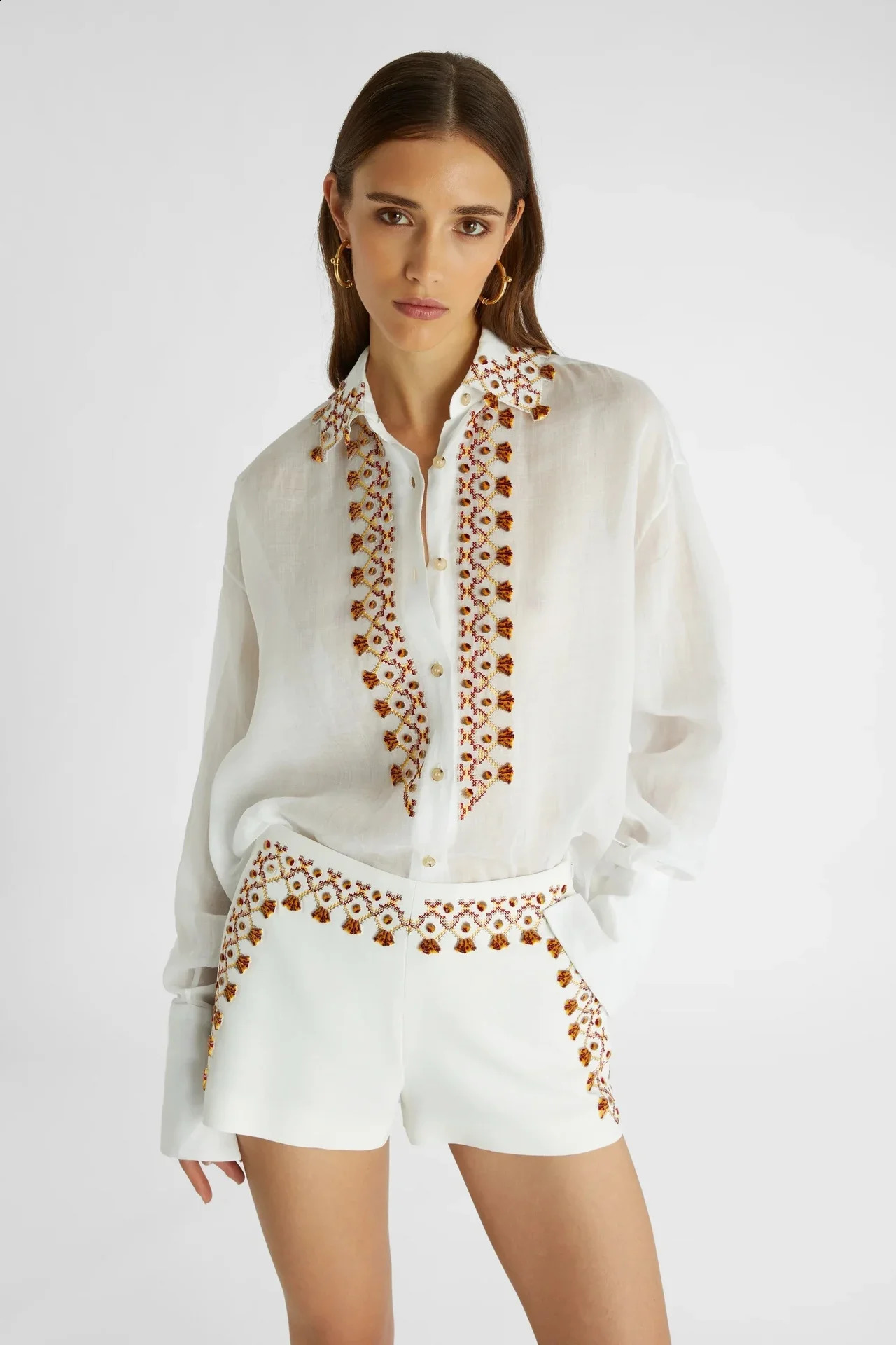 Female Clothing Shirt Top Women Blouse Woman Clothes Fashion Womens Long Sleeve Shirts 241218